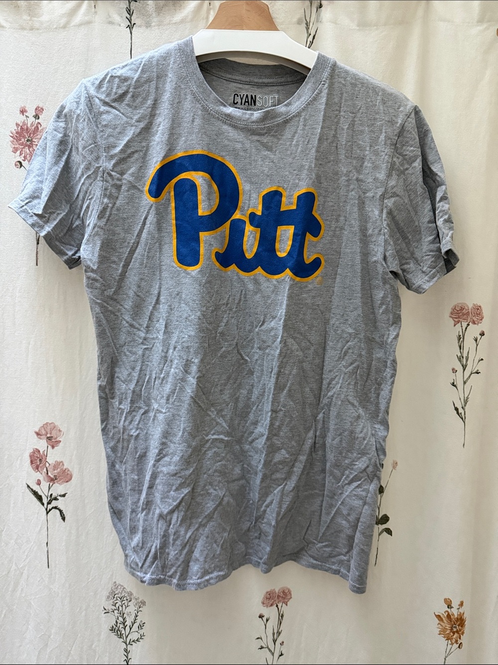 Pitt Script Logo Tee in Heather Gray